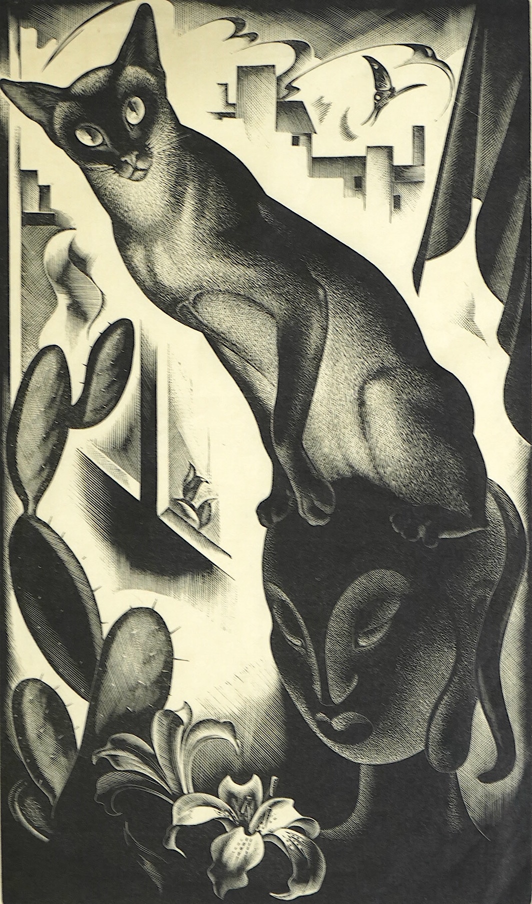 Agnes Miller-Parker (Scottish 1895-1980), The Autocrat, wood engraving, 23 x 13.3cm, sheet 27 x 21cm